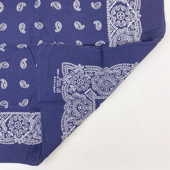 Navy Blue and White Bandana - Picture 4 of 12